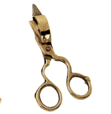 Свечной гаситель - ножницы 12см (латунь, золото) Италия