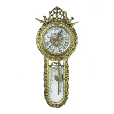 Часы настенные с маятником &quot;Флэм&quot; 56x25x5см (латунь, золото) Италия