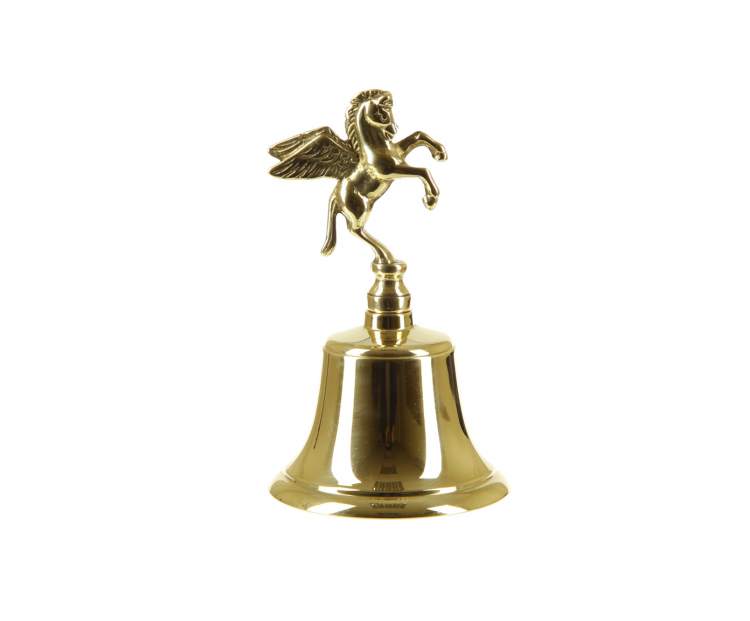 Колокольчик настольный "Пегас" 10х17см (латунь, золото) Италия