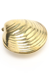 Шкатулка "Ракушка" 9х9х5см (латунь, золото) Италия