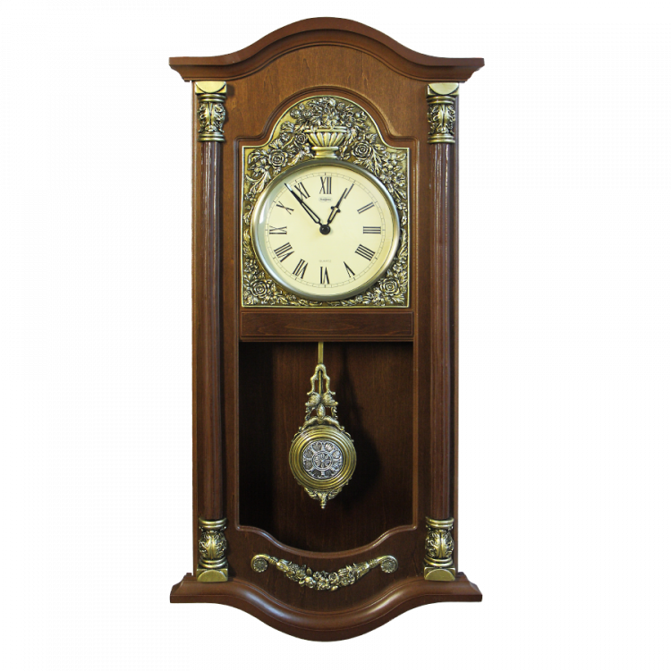 Часы настенные классические корпусные 70х34см с маятником