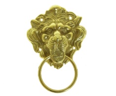Украшение для двери &quot;Голова льва с кольцом&quot; 11,5х10,5х6 см (латунь, золото) Италия
