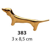 Статуэтка "Такса" подставка для ручек и столовых приборов 8,5х3см (латунь, золото) Италия