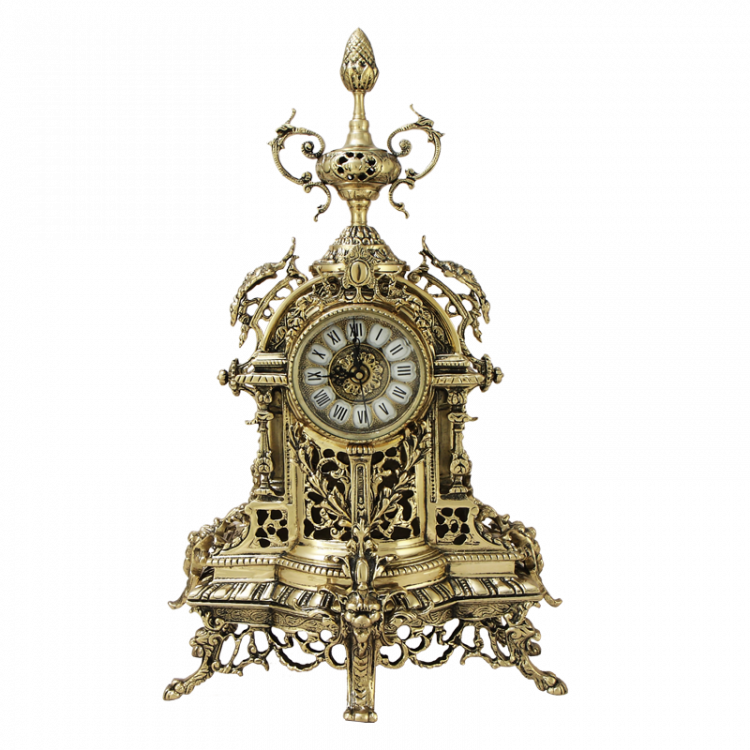 Часы каминные "Пинья" 58х33х18см (бронза, золото) Португалия