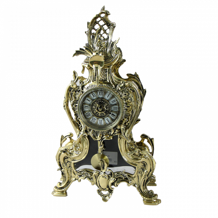 Часы каминные с маятником "Флоринда" 50x29x11см (бронза, золото) Португалия