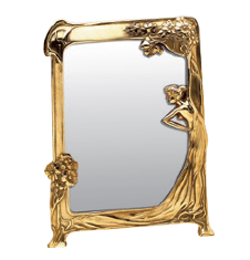 Зеркало настольное "Нимфа" 25х33см (латунь, золото) Италия