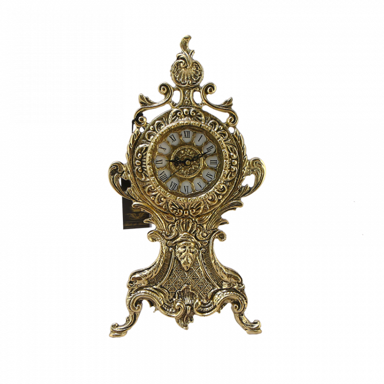 Часы каминные "Флер" 35х18х4см (бронза, золото) Португалия