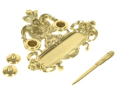 Украшение на стол. Набор для письма 19х26х6 см (латунь, золото) Италия