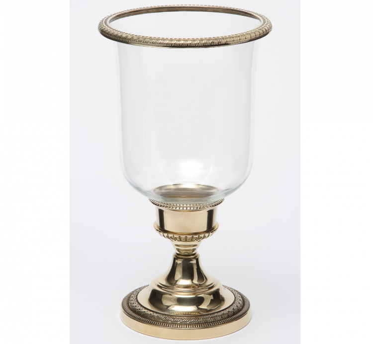 Подсвечник на 1 свечу "Глацио" 16х31см стеклянный плафон (латунь, золото) Италия