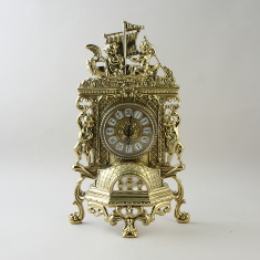 Часы каминные плоские &quot;Амуры&quot; 40х24х7см (латунь, золото) Италия