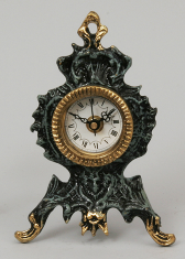 Часы каминные (бронза, золото/синяя патина) Испания  