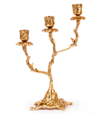 Канделябр на 3 свечи (бронза, золото) Испания 22х31см