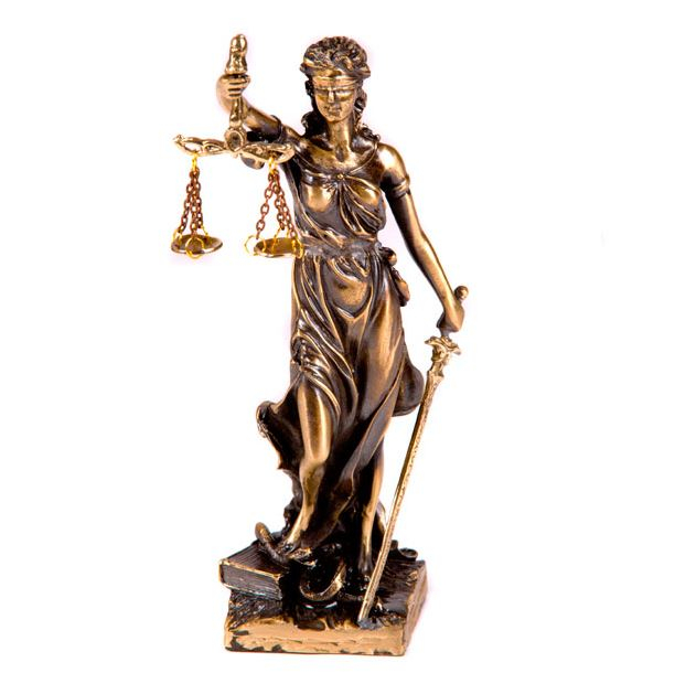 Статуэтка "Богиня правосудия Фемида" h19,5х5х6 см (бронза, золото) Россия