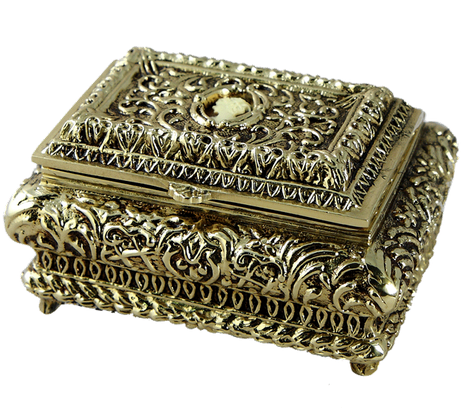 Шкатулка для украшений "Камея" 14х10х8см (бронза, золото) Испания