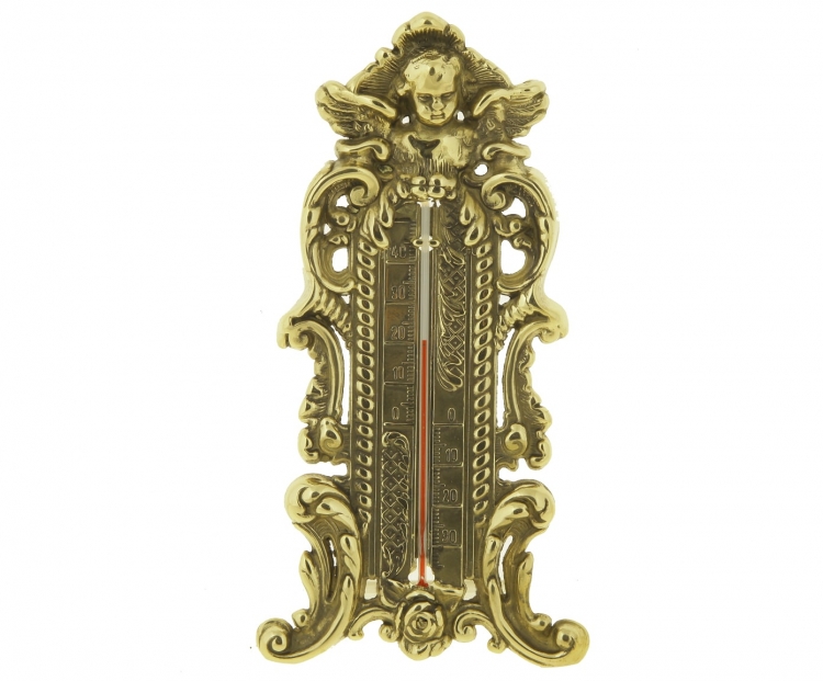 Термометр настенный "Ангелочек" 12х23см (латунь, золото) Италия