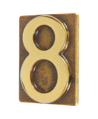 Цифра "8" для таблички "Ретро" на дверь (латунь, золото, антик) Италия