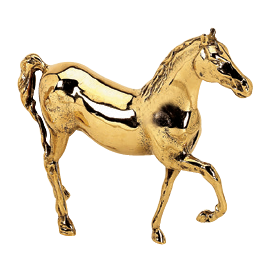 Статуэтка "Лошадь" 22,5х21см (латунь, золото) Италия