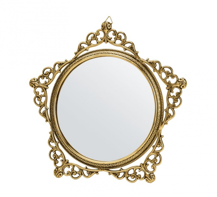 Зеркало настенное "Вивальди" 34х32см (латунь, золото) Италия