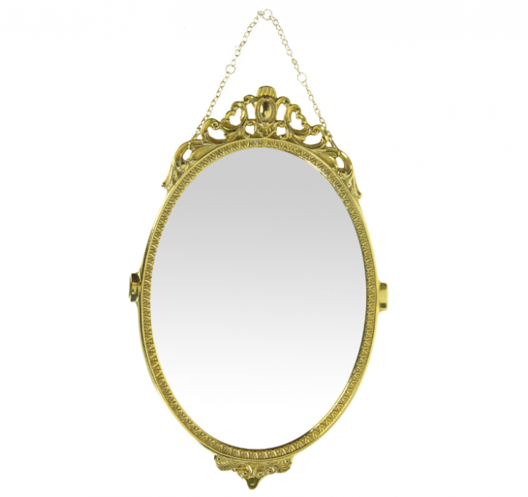 Зеркало настенное "Ампир" 37х24см (латунь, золото) Италия